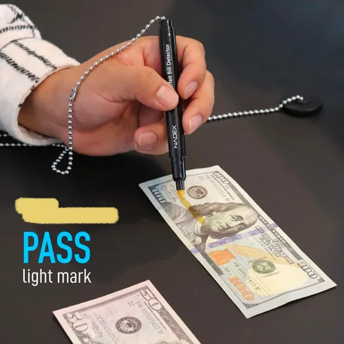 Vista 6 de Nadex El bolígrafo falso seguro se fija al mostrador, dorado para real, negro para falsificaciones, detecta facturas falsificadas, 1 bolígrafo, 1