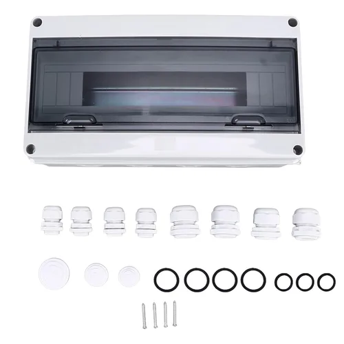 Vista 10 de Caja de Protección de Distribución IP65 ABS, Caja de Distribución de Interruptor de Circuito Impermeable de 12 Vías, 12 DIN Caja de Unión
