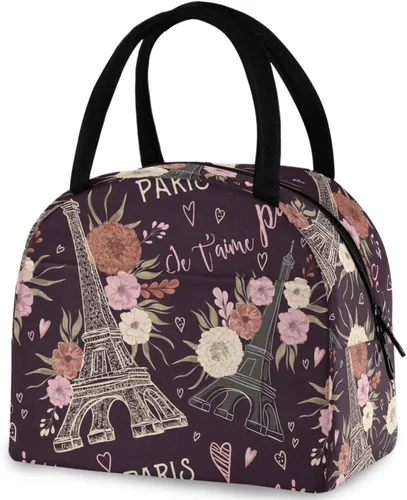 Vista 33 de Bolsa de almuerzo reutilizable para mujer africana con bolsillo frontal con cierre de cremallera aislada, bolsa térmica para el trabajo, picnic