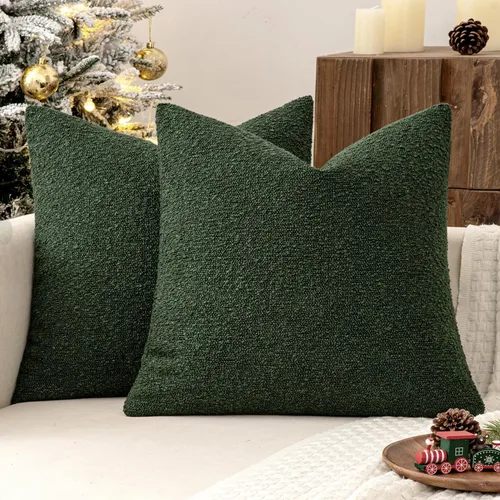 Vista 30 de MIULEE - Fundas de almohada decorativas para sofá lumbar de 16 x 16 pulgadas, color beige Set of 2 Textured Neutral Throw Pillow Covers, Accent