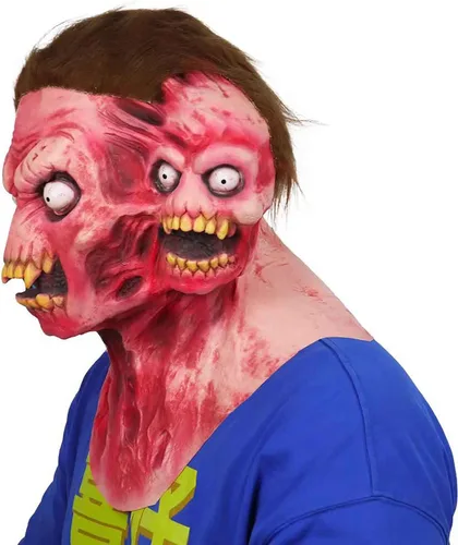 Vista 4 de Halloween Costumes Mask Scary Double Head Mask Masquerade Dressing Up Monster Halloween Cosplay