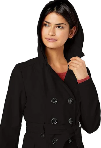 Vista 4 de Sebby Collection - Gabardina resistente con revestimiento suave, impermeable, para mujer con capucha desmontable.
