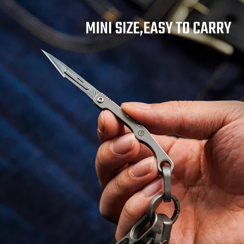 Vista 7 de KeyUnity KK13 Cuchilla de Utilidad de Precisión para Manualidades Mango de Titanio Mini Herramienta de Corte para Artes Manualidades Proyectos