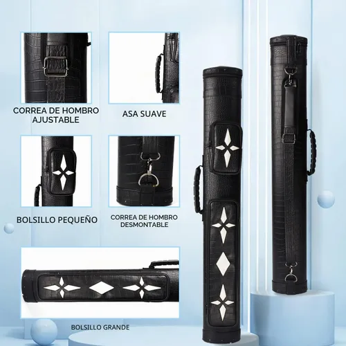 Vista 2 de GSE Games & Sports Expert Estuche de transporte para taco de billar duro de lujo 2x2, estuche para taco de billar, accesorios de billar
