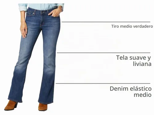 Vista 4 de Levi Strauss Signature Gold Jeans True Boot para mujer estrella dorada
