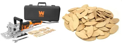 Vista 9 de WEN JN8504 - Carpintero de platos y galletas de 8.5 amperios con estuche y galletas y galletas de madera de abedul #10 JN111B para carpintería