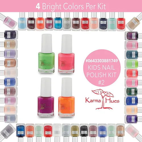 Vista 2 de Karma - Juego de esmaltes de uñas para niños, n.º 2, esmalte de uñas natural seguro para niñas pequeñas, no tóxico, vegano y libre de crueldad