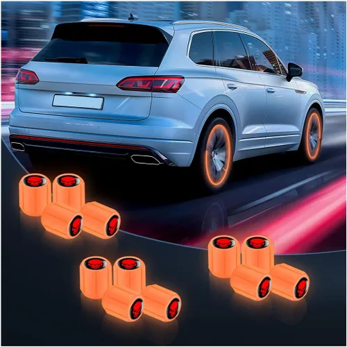 Vista 11 de Tapones Luminosos para Válvula de Neumático de Auto, 12 Unidades, Cubierta Iluminada de Válvula de Rueda con Cráneo, Tapa de Rueda de Brillo