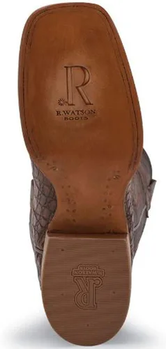 Vista 2 de R. Watson SQ Toe Caiman Belly - Bota de coñac RW2503-2