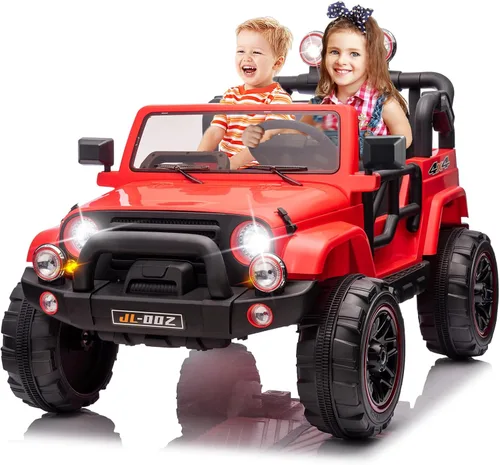 Vista 10 de Fitnessclub Autos eléctricos para niños, automóvil eléctrico para niños de 12 V con control remoto Bluetooth de 2,4 GHz, luces LED, reproductor MP3
