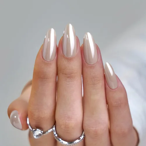 Vista 42 de BTArtbox - Uñas a presión, color crema de vainilla, cuadrado corto, melocotón degradado, 32 unidades 2+ Weeks Wear, Salon-Quality Natural Nails