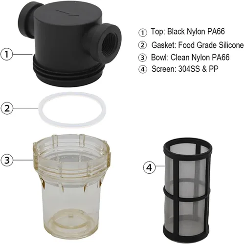 Vista 3 de Inline Filter For Home Brewing 150 Micron 100 Mesh Water & Beer Filtering joyful(C 6mm Hose Barb)