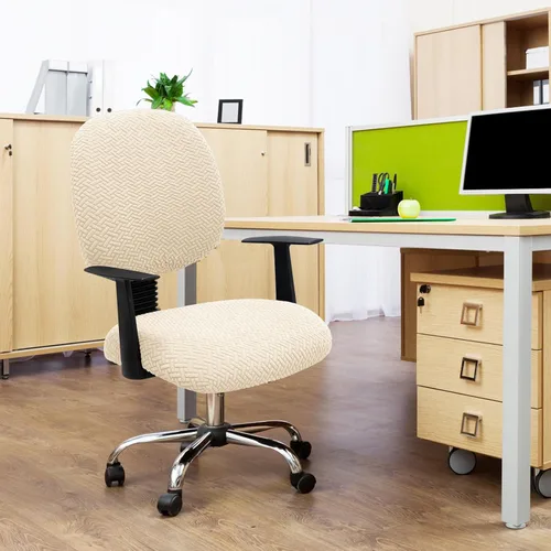 Vista 9 de MIFXIN - Fundas elásticas para silla de oficina de Jacquard, 2 piezas para sillas de escritorio o de la computadora, protector universal