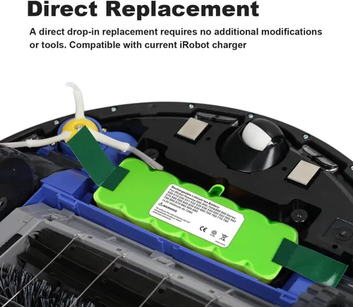 Vista 3 de Verde para iRobot Partes de Aspirador XLife Extended Life Batería para iRobot Roomba R3 500 600 700 800 Series 530 535 540 550 560 570 580 620 630