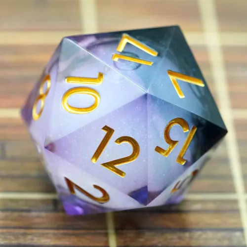Vista 2 de Liquid Core - Dados gigantes de 1.97 pulgadas, dados de mazmorras y dragones hechos a mano con caja de regalo. RPG poliédrico D20 de 1.969 in
