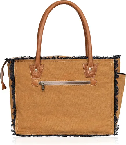 Vista 5 de CLA Bags Bolso de mano de lona reciclada Sel De Mer Bolso de mano de lona reciclada y cuero de vaca Bolsa de lona reciclada radiante y cuero de vaca