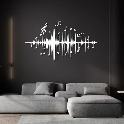 Vista 7 de SZI Notas musicales arte de pared de metal, notas musicales de metal, arte de pared musical, regalo para amantes de la música, decoración de pared