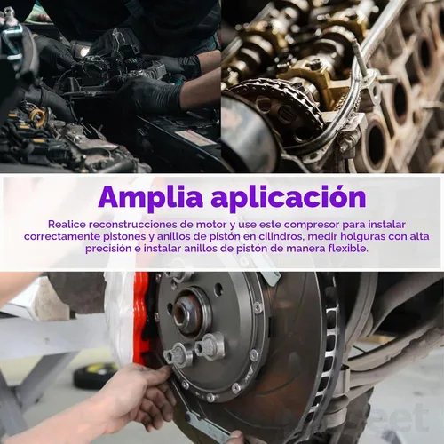 Vista 7 de Swpeet 4 unidades de compresor de anillo de pistón de 3 pulgadas y herramienta de instalación de pistón ajustable, alicates de extracción con llave