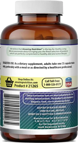 Vista 4 de Amazing Formulas - Ácido alfa lipoico Suplemento de 600 mg por porción, cápsulas, sin OMG, sin gluten, fabricado en Estados Unidos