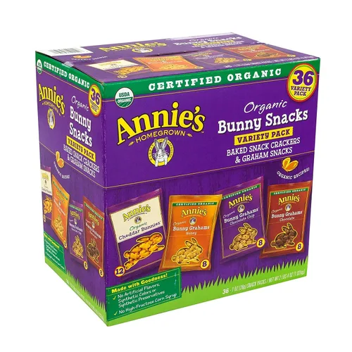 Vista 130 de Annie's Organic Chocolate Bunny Graham Snacks, 7.5 onzas