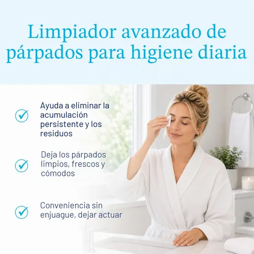 Vista 4 de OCuSOFT Lid Scrub PLUS - Toallitas para párpados prehumedecidas de uso continuo para condiciones moderadas a graves - Limpiador de párpados