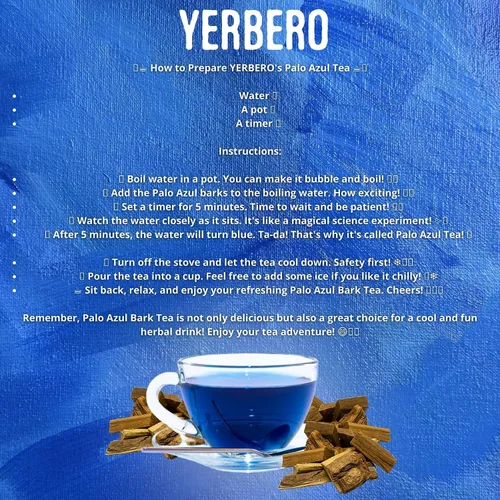 Vista 2 de Yerbero - Té de hierbas en polvo de Palo Azul de alta calidad, 1 libra (15.98 oz) Polvo de Palo Azul Hace más de 60 tazas Bolsa resellable