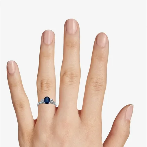 Vista 4 de Choose Your Color - Anillo de plata de ley 925 con 3 piedras, hermoso diseño único, joyería de piedras preciosas sueltas para mujeres, regalos