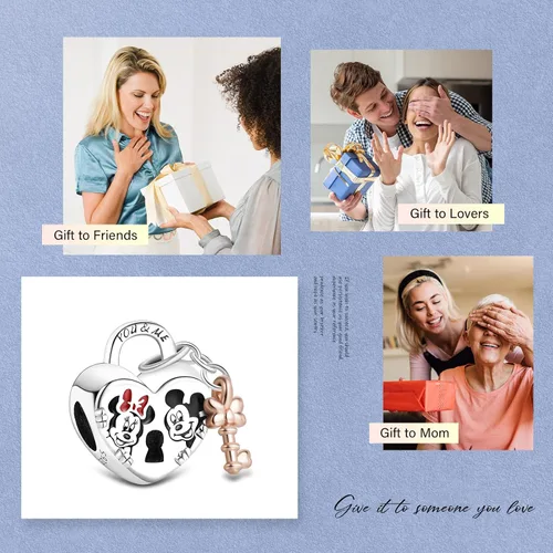 Vista 4 de Erizteya Movie Heroes Mouse Charm for Bracelets Pendant for Womens Bracelets NecklacesHappy Birthday Mothers Day Jewelry Women Girls Gifts