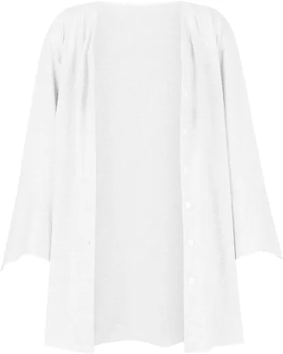 Vista 5 de SERYU Cárdigan tipo kimono de manga 34 con estampado floral de verano para mujer, blusa holgada con botones