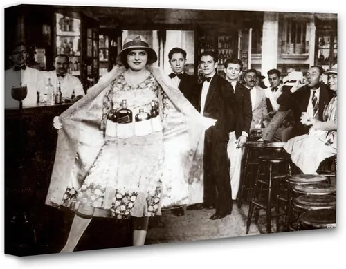 Vista 7 de Lone Star Art Sneaking It In Funny Scene: 11x14 Framed Poster - Vintage Retro Photo - Speakeasy & Bootleggers - Prohibition Era Bar Photo, Antique