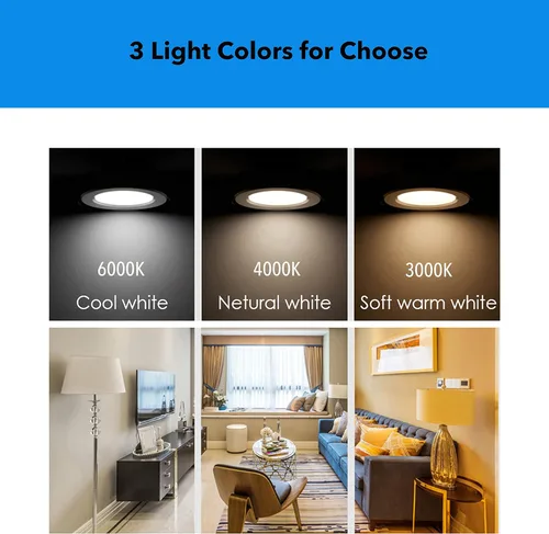 Vista 3 de Luces LED de disco empotradas con cable debajo del gabinete, iluminación regulable, bombilla halógena de 2.4 pulgadas con recorte, accesorios de luz