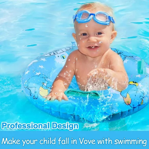 Vista 4 de Flotador de piscina para bebé, flotador de natación para bebés inflables con asiento de seguridad para niños de 6 a 36 meses, flotadores para bebés