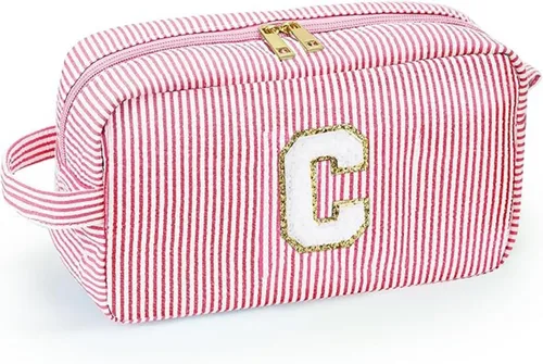Vista 8 de Bonita bolsa grande de cosméticos de viaje, neceser con cremallera, bolsa de almacenamiento de maquillaje, bolsa de viaje, fiesta, boda, artículos