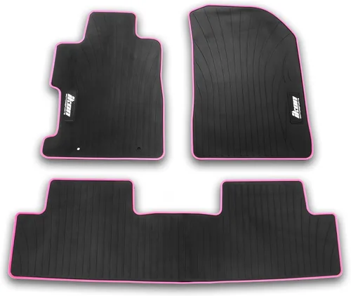 Vista 11 de IKON MOTORSPORTS, Alfombrillas compatibles con Honda Civic Coupe & Sedan 2006-2011, Goma de látex beige personalizada para todo clima, alfombras
