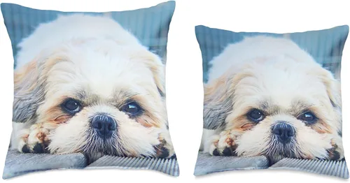 Vista 3 de Shih-Tzu - Almohada decorativa para mujer, diseño de cachorros de Shih tzu