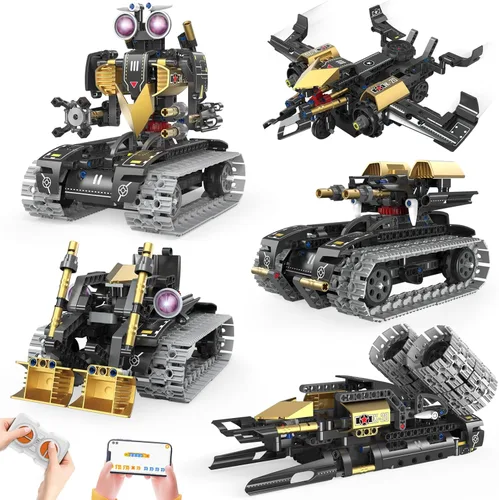 Vista 8 de Kit de construcción de robot con aplicación/control remoto, regalos STEM para niños de 6 a 16 años, juguetes robóticos de codificación técnica