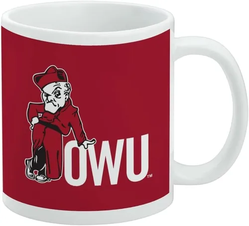 Vista 519 de Taza de cerámica con el logotipo principal de la Universidad Rider, taza de regalo novedosa para café, té y bebidas calientes, 11oz, blanca