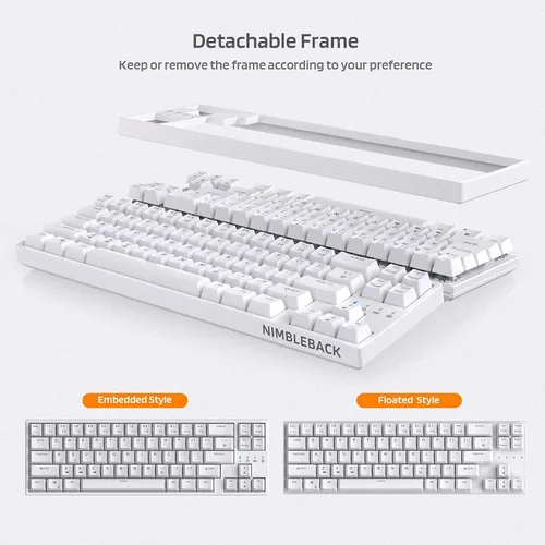 Vista 5 de LTC NB681 Nimbleback - Teclado mecánico con cable al 65%, retroiluminado RGB ultracompacto de 68 teclas para juegos con interruptor intercambiable