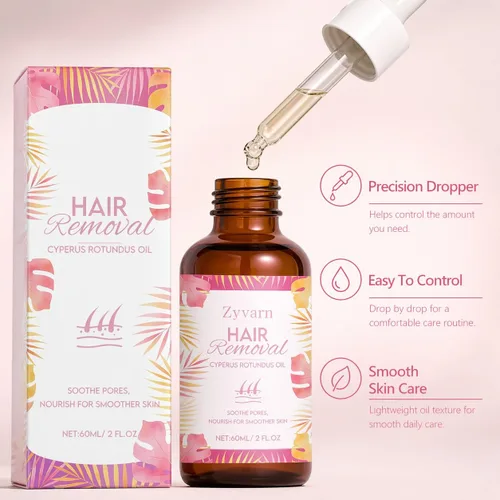Vista 7 de Cyperus Rotundus Oil Hair Removal Serum for Women and Men, Body Care Dropper for Smooth Skin, Lightweight Daily Formula, 60ml (1pc)