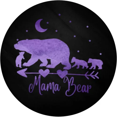 Vista 3 de Agarre y soporte para teléfonos y tabletas, diseño de oso de la Mamá y tres cubitos sobre PopSockets negro, Negro