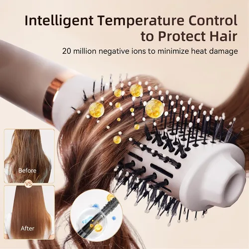 Vista 7 de 5 en 1 cepillo de aire caliente y secador de pelo, envoltura automática Airstyler con difusor, secador de pelo FlexStyle de alta velocidad de 110000