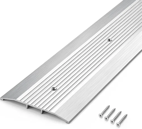 Vista 10 de Tandefio 2 unids 4" X 1/4" X 36" aluminio Saddle puerta umbral, plata Plateado