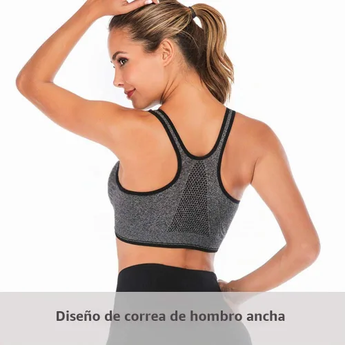 Vista 3 de Medium Support and Removable Pad Tank Top Racerback Post Surgery Sports Bras for Women Albaricoque/Negro/Gris
