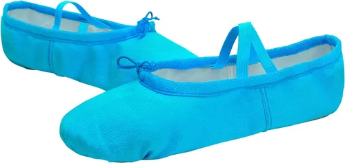 Vista 3 de L-RUN Zapatos de ballet para niñas, zapatos de baile suaves para mujer, zapatillas de ballet de lona para uso diario, zapatos de yoga planos