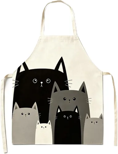 Vista 14 de Delantal de gato lindo delantal de cocina para mujeres y hombres, delantales divertidos para cocinar, hornear, pintura, jardinería y fiesta