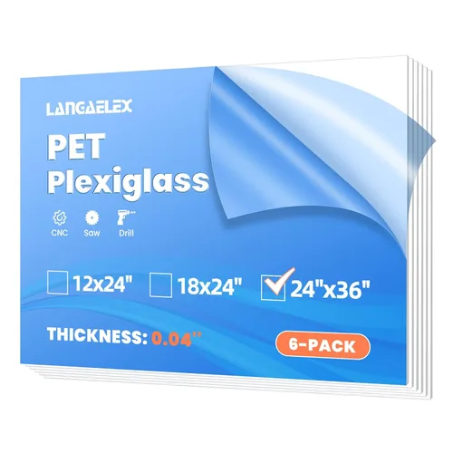 Vista 11 de Paquete de 10 hojas acrílicas de 4 x 6 a 0.043 pulgadas de grosor, hojas de plexiglás extruidas transparentes para manualidades, marcos de fotos