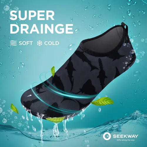 Vista 4 de Seekway - Zapatos de agua para hombres o mujeres adultos, tipo calcetín, de secado rápido, sensación de pie descalzo, ideales para la playa, nadar