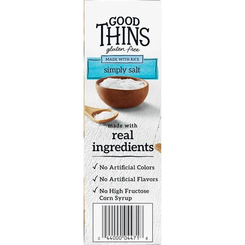 Vista 14 de GOOD THINS Galletas de arroz con simplemente sal, galletas de snack sin gluten, 3.5 oz