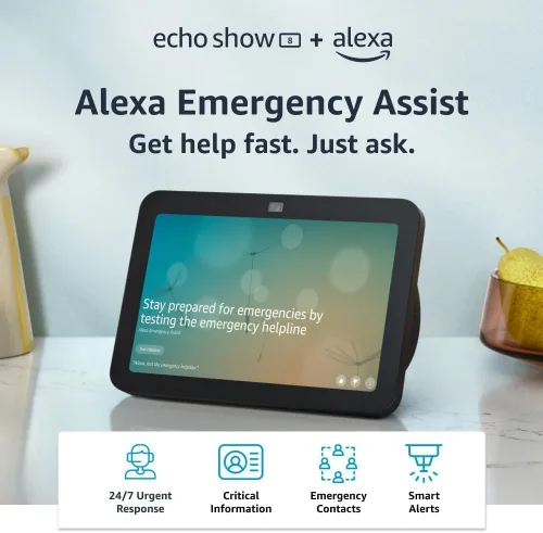 Vista 11 de Amazon Echo Show 8, Con audio espacial, hub de Smart Home y Alexa, Carbón