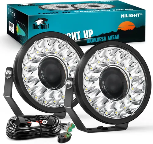 Vista 13 de Nilight Barra de luz LED, 18 W, 1260 lm, todo terreno, conducción, antiniebla, iluminación de trabajo para camioneta, tractor, camioneta, barco